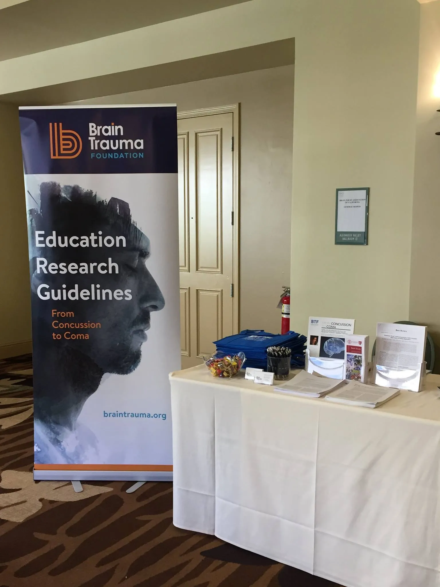 The conference banner standing in a hotel meeting room